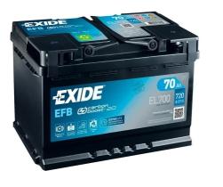 Exide EL700 - Exide EFB 70 Ah + dcha