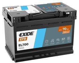 Exide EL700 - Exide EFB 70 Ah + dcha
