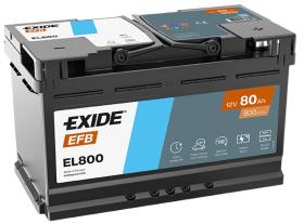 Exide EL800 - Exide EFB 80 Ah + dcha.