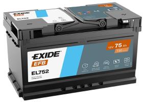 Exide EL752 - Bateria Exide EFB 75 ah + dcha.